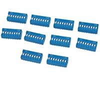 Interruptor - TOOGOO(R) 10pzs 2.54mm paso 8 posiciones 16 pines Azul DIP Interruptor 8P